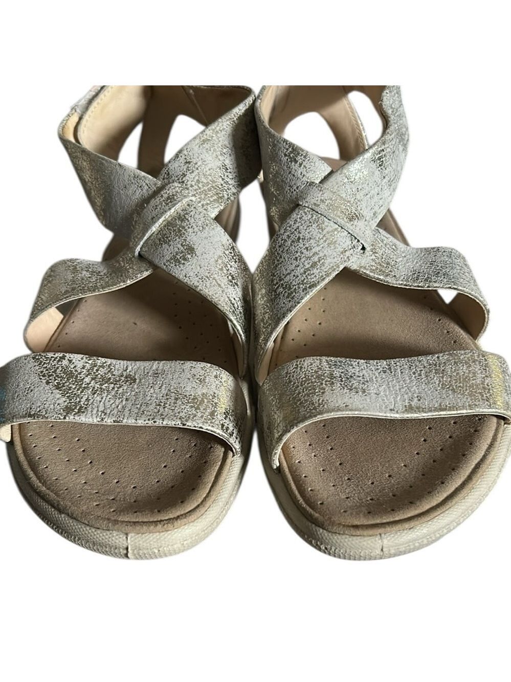 ECCO Damara Flat Comfort Sandals Warm Gold Metallic Sz 40 - Picture 8 of 12